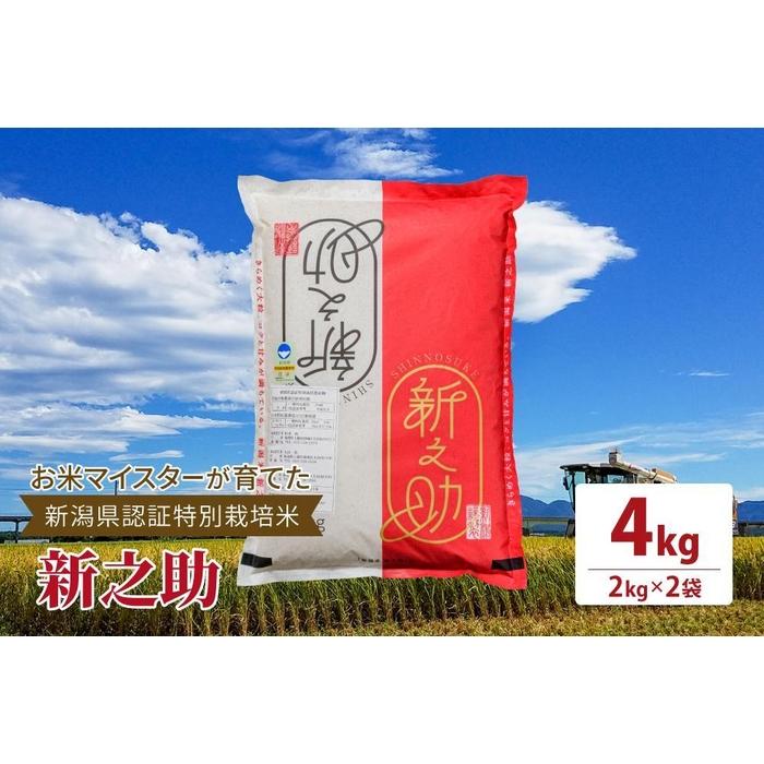 令和5年産お米マイスターが育てた新潟県認証特別栽培米「新之助」上越頸城産 4kg(2kg×2)精米 | お米 こめ 白米 食品 人気 おすすめ 送料無料