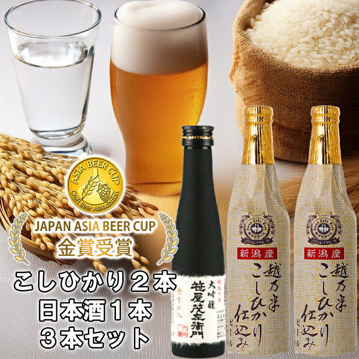 【ふるさと納税】 ビール スワンレイクビール 金賞受賞入り こしひかり仕込みビール2本&白龍酒造特撰大吟醸1本 詰め合わせ 阿賀野市 新潟県 阿賀野 クラフト 飲み比べ クラフトビール 地ビール ビール お酒 酒 日本酒 ギフト 贈答 お中元 お歳暮 のし対応 熨斗 故郷納税