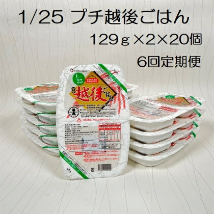 【6ヶ月定期便】【低たんぱく質食品】1/25 プチ越後ごはん 129g×2×20個×6回 たんぱく質調整食品 バイオテックジャパン 越後シリーズ