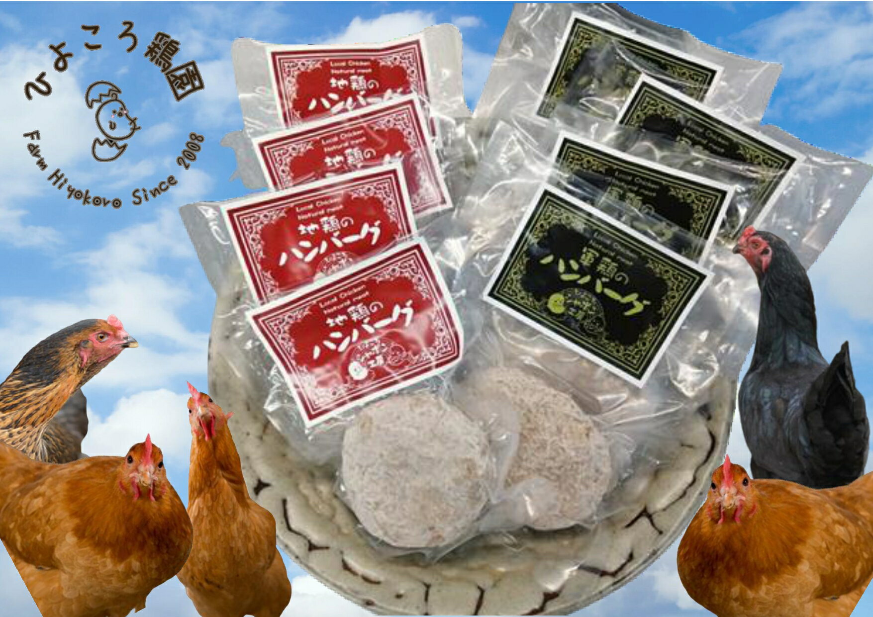 【ふるさと納税】地鶏と軍鶏のハンバーグセットの商品画像