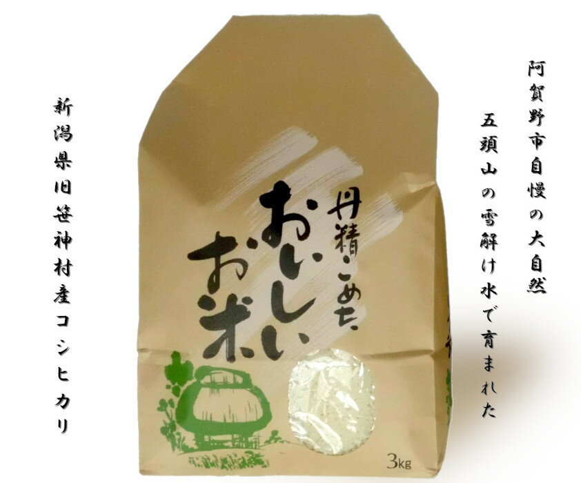 旧笹神村産 コシヒカリ 白米 3kg