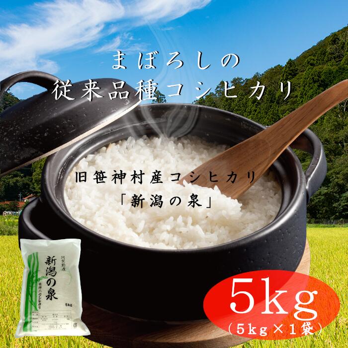 【ふるさと納税】【新米予約も可】旧笹神村産 コシヒカリ 「新潟の泉」5kg 新米は9月下旬以降発送