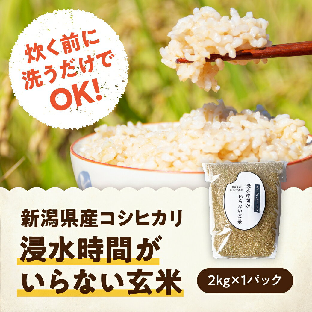 【ふるさと納税】「米屋のこだわり阿賀野市産」浸水時間がいらない玄米2kg