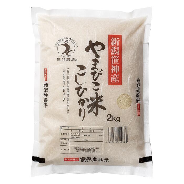 【ふるさと納税】農家直送！玄米黒酢農法コシヒカリ 「やまびこ米」2kg