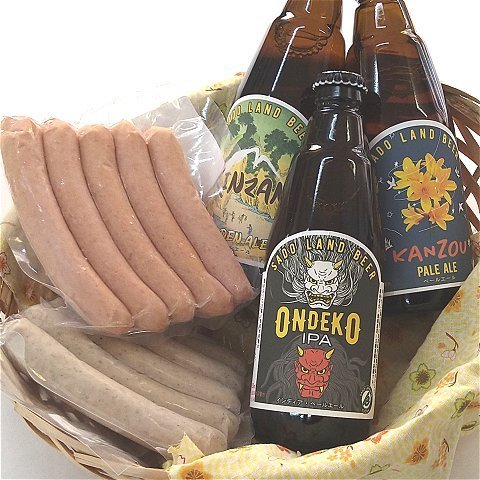 クラフトビール 3本 350ml ソーセージ2種 各160g×5本 へんじんもっこ 海洋深層水仕込み クッチーナ 焼きソーセージ あらびきウインナー 晩酌 おつまみ 新潟県 佐渡市