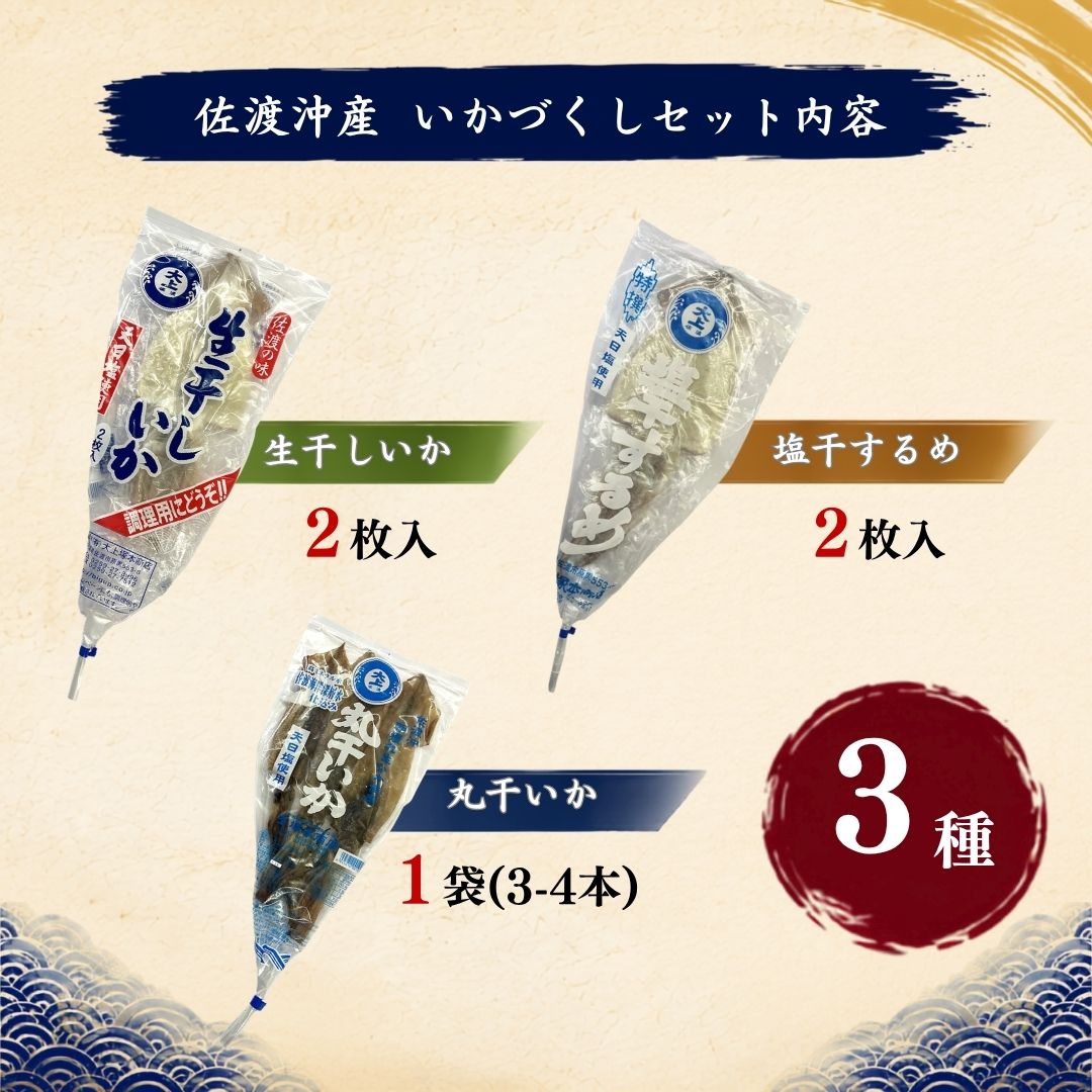【ふるさと納税】干物 イカ 佐渡沖産 3種 いかづくしセット1 佐渡島いか専門店
