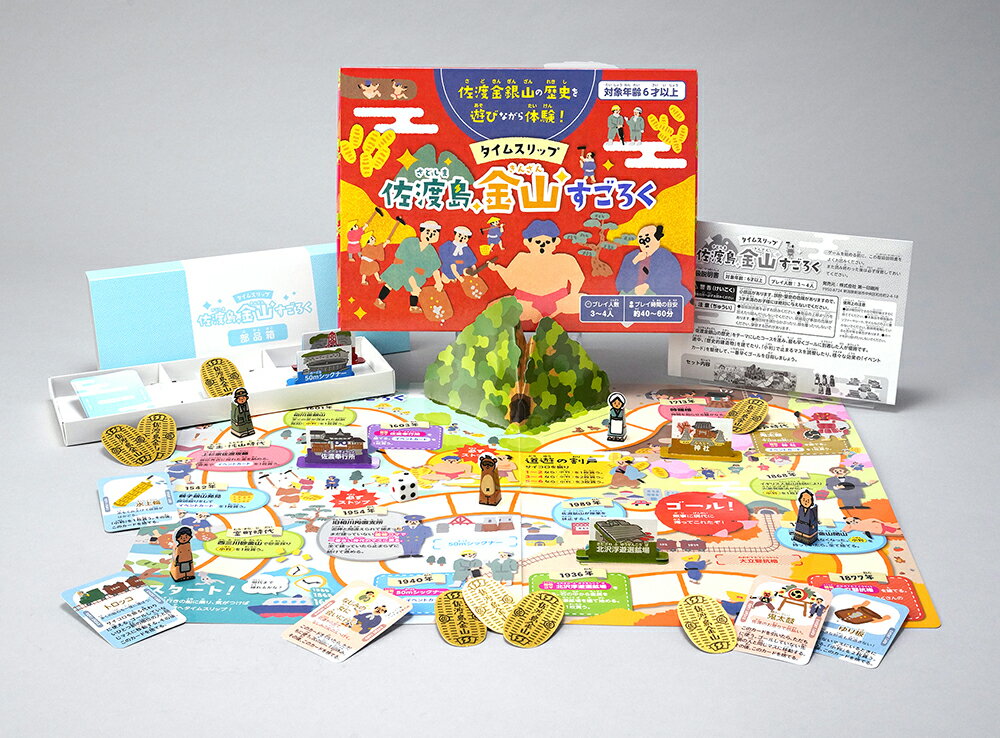 【ふるさと納税】タイムスリップ佐渡島金山すごろく（金箔マスキングテープ付き）