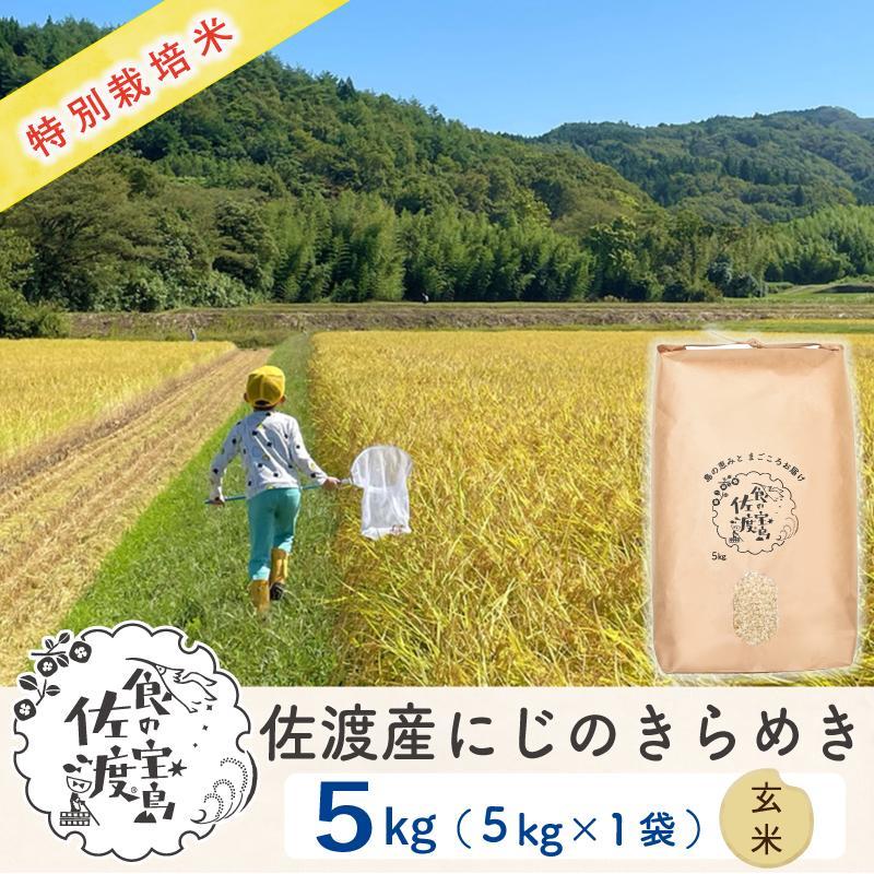 佐渡島産 にじのきらめき 玄米5kg×1袋[令和5年産]特別栽培米 | お米 こめ 白米 食品 人気 おすすめ 送料無料