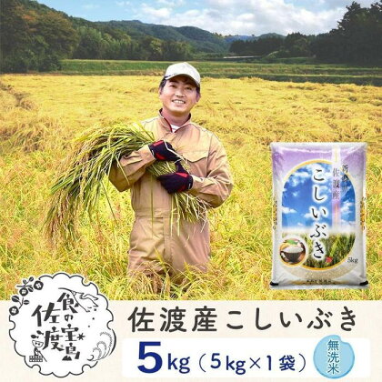 佐渡島産 こしいぶき 無洗米5kg×1袋【令和5年産】～農薬5割減～ | お米 こめ 白米 食品 人気 おすすめ 送料無料