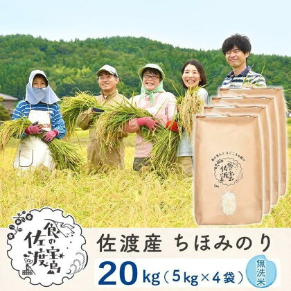 佐渡島産 ちほみのり 無洗米20kg(5kg×4袋）【令和5年産】～農薬5割減～ | お米 こめ 白米 食品 人気 おすすめ 送料無料