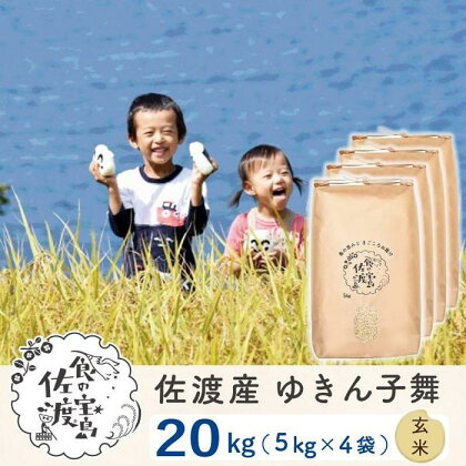 佐渡島産 ゆきん子舞 玄米20kg(5kg×4袋)【令和5年産】 | お米 玄米 こめ 食品 人気 おすすめ 送料無料