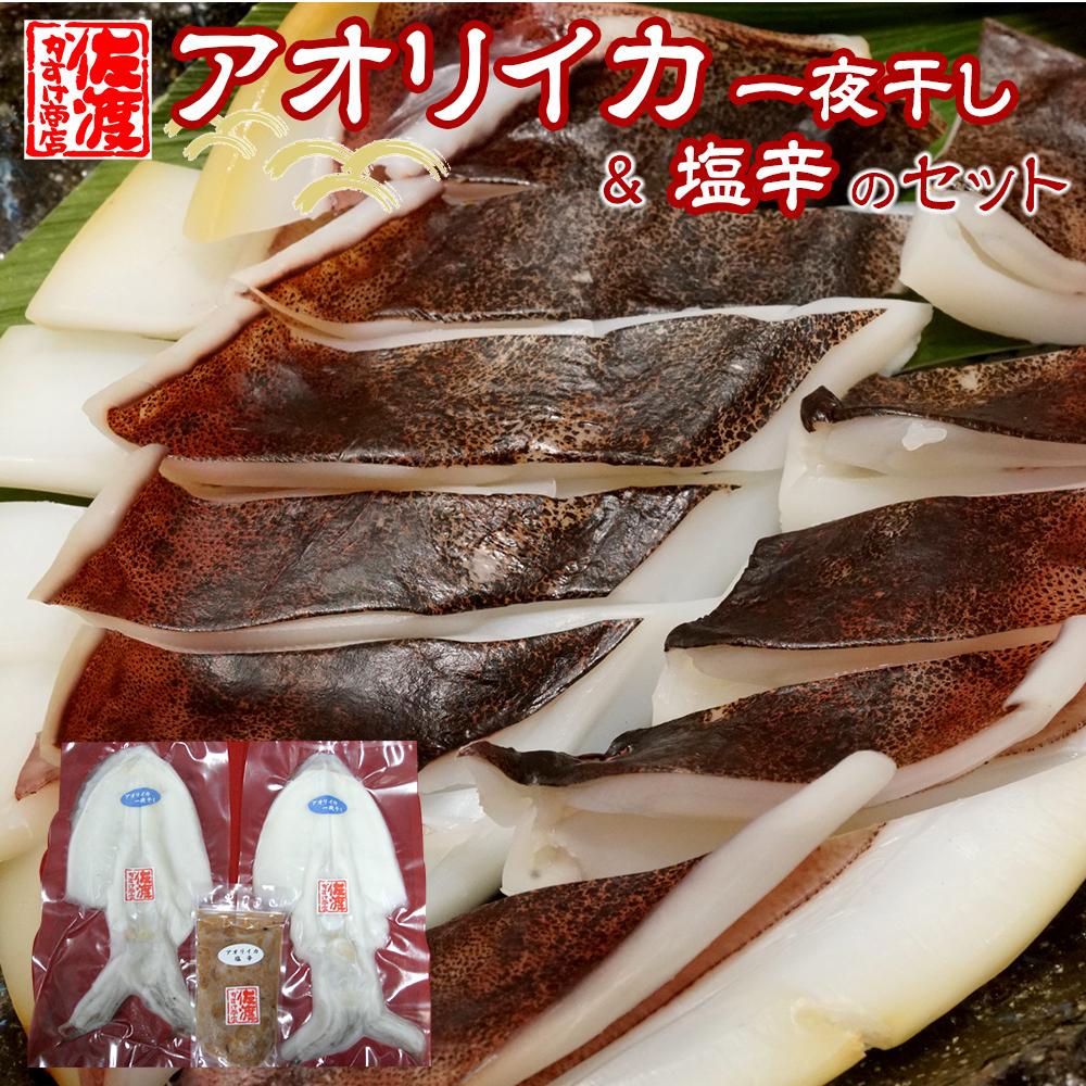 佐渡産 アオリイカ一夜干し2〜3袋&塩辛1袋のセット | 魚介類 水産 食品 人気 おすすめ 送料無料