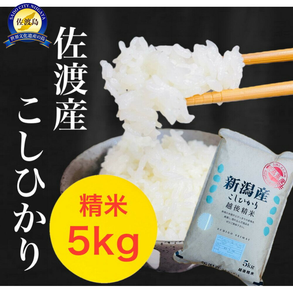 【ふるさと納税】【令和7年度産新米】佐渡地区産コシヒカリ 5kg | お米 こめ 白米 食品 人気 おすすめ 送料無料