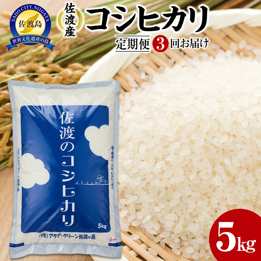 【ふるさと納税】【令和7年産】【定期便3回】 佐渡産コシヒカリ 5kg