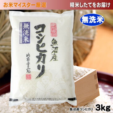 【ふるさと納税】［令和4年産　新米先行受付］無洗米 お米マイスター厳選　魚沼産コシヒカリ100％　3kg　【 お米 ライス ご飯 主食 新潟県産 産地直送 時短 ギフト 】　お届け：2022年9月20日より順次出荷