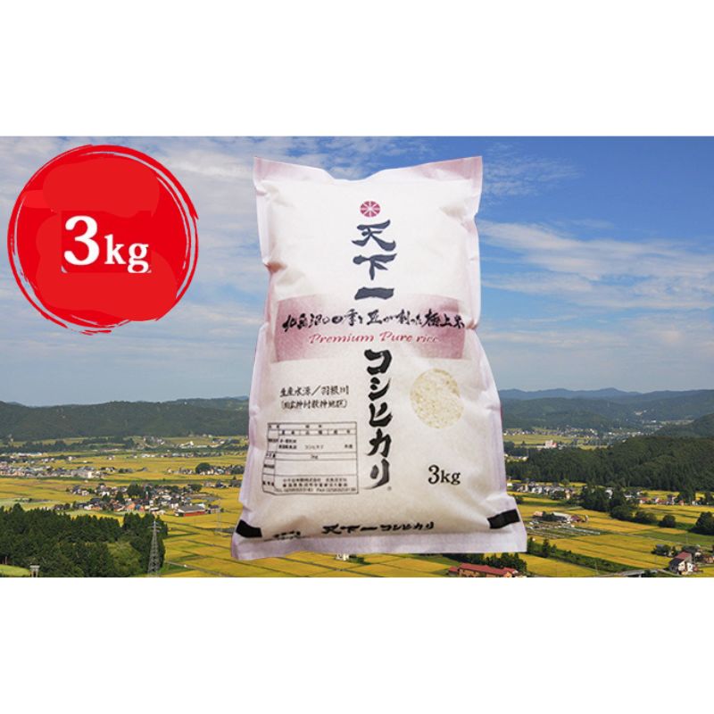 【ふるさと納税】【令和4年産】【魚沼「天下一コシヒカリ（商標）」3kg】本当に旨い飯に おかずはいらない　魚沼産コシヒカリ 3kg　【お米・コシヒカリ】のサムネイル