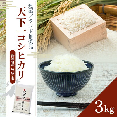 楽天ふるさと納税　【ふるさと納税】令和5年産 魚沼 天下一コシヒカリ（商標） 3kg 本当に旨い飯に おかずはいらない 魚沼産 コシヒカリ ( 米 お米 こめ コメ おこめ 白米 こしひかり )　【 新潟県 魚沼市 】