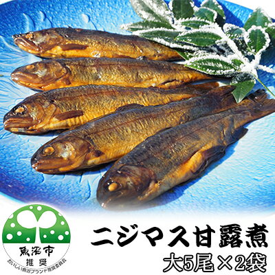 【ふるさと納税】ニジマス甘露煮　大10尾（5尾入り×2袋）　【魚貝類・鱒・ます・惣菜・ニジマス甘露煮・ニジマス】