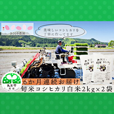 【ふるさと納税】【定期便】 魚沼産 コシヒカリ 魚沼の旬米コシヒカリ 精米 2kg×2 6ヶ月連続お届け お米　お届け：寄附入金確認後の翌月より発送