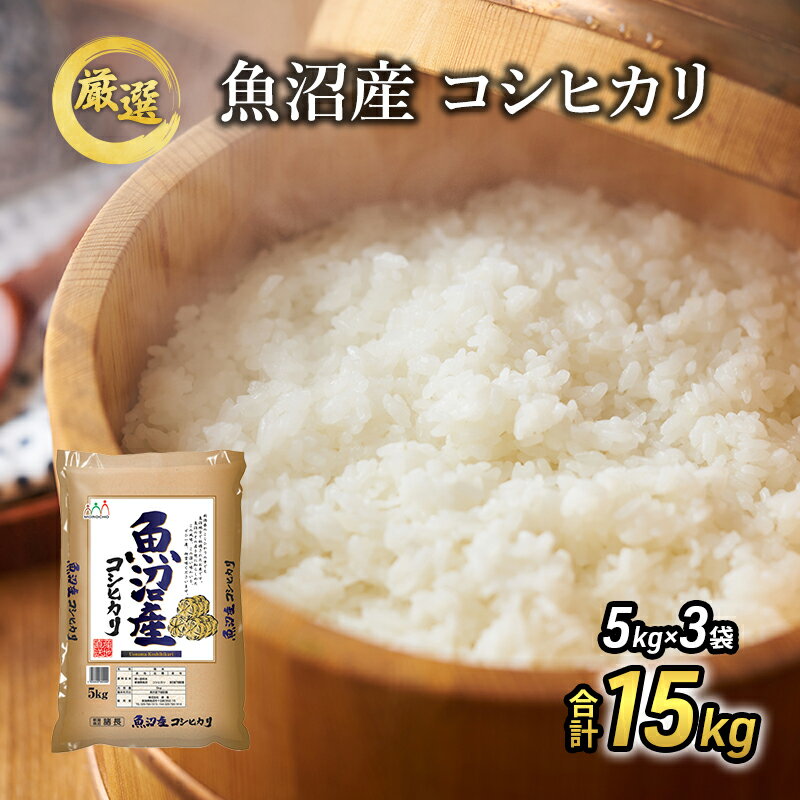 【ふるさと納税】【令和5年産】『お米アドバイザー厳選！』魚沼産コシヒカリ　精米15kg（5kg×3）　【お米・コシヒカリ】のサムネイル