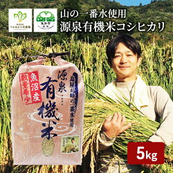 【ふるさと納税】【令和4年産】山の一番水使用　源泉有機米コシヒカリ　5kg　【お米・コシヒカリ・5kg・米・魚沼産】　お届け：発送の目安：入金確認から2週間程度･･･ 画像1