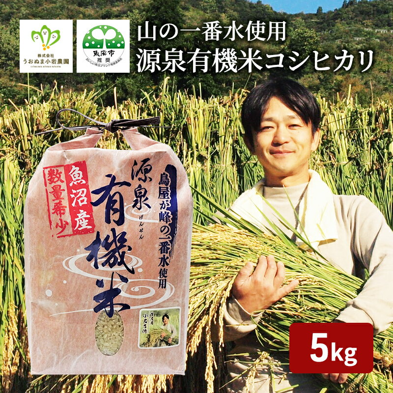 【ふるさと納税】【令和4年産】山の一番水使用　源泉有機米コシヒカリ　5kg　【お米・コシヒカリ・5kg・米・魚沼産】　お届け：発送の目安：入金確認から2週間程度･･･