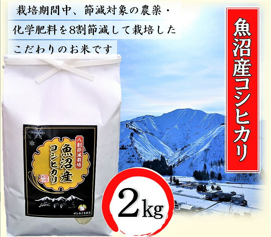 [令和5年産]安心・おいしい![8割節減栽培]魚沼産コシヒカリ 精米 2kg×1 [ お米 ライス ご飯 主食 新潟県産 産地直送 ] お届け:2022年10月1日より順次出荷