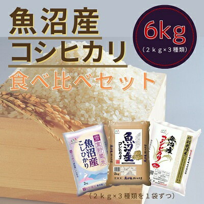 【ふるさと納税】［令和4年産　新米先行受付］お米アドバイザー厳選　魚沼産米！こだわりの食べ比べセット（精米）6kg（2kg×3）　【 お米 ライス ご飯 主食 新潟県産 産地直送 特別栽培米 雪室貯蔵米 】　お届け：2022年10月10日より順次出荷･･･