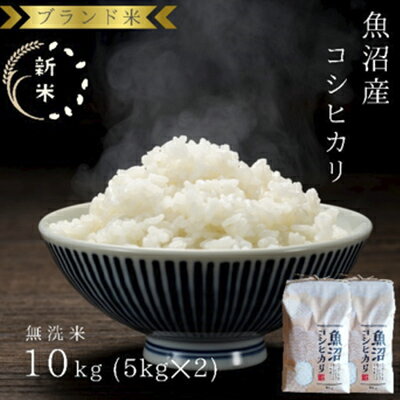 【ふるさと納税】令和5年産 ブランド米 魚沼産コシヒカリ 無洗米 10kg（5kg×2袋）　【 米 無洗米 お米 コシヒカリ ブランド米 】　お届け：2023年10月1日～2024年9月中旬･･･