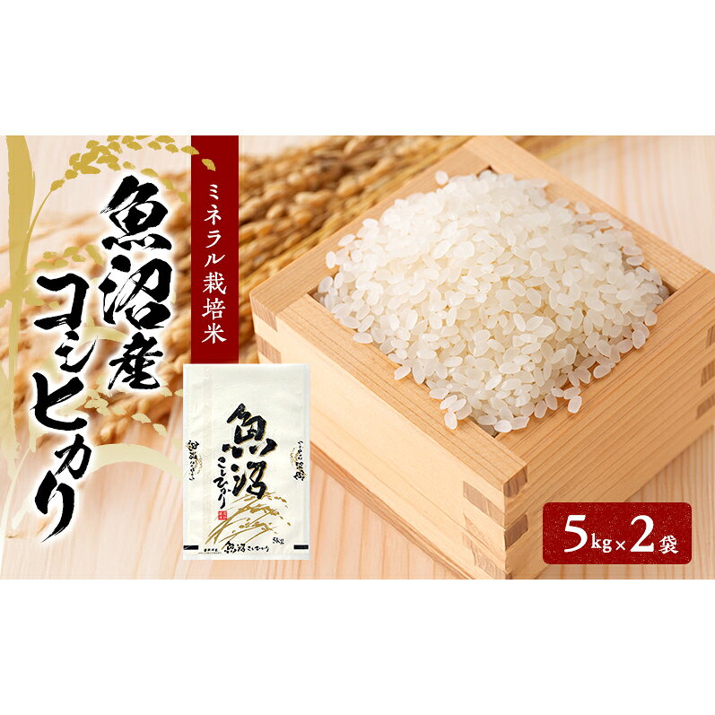 名称精米内容量ミネラル栽培米（精米）10kg（5kg×2） 産地新潟県魚沼市品種／産年／使用割合コシヒカリ／別途記載／単一原料米精米時期別途記載販売者中田農産　星 義広 新潟県魚沼市上折立728番地事業者中田農産（星　義広）配送方法常温配送お届け時期10月上旬より順次発送備考※画像はイメージです。 ※万一、生育状況などの影響で収獲量が不足しお届けができない場合は、事前に連絡させていただきます。 ・ふるさと納税よくある質問はこちら ・寄附申込みのキャンセル、返礼品の変更・返品はできません。あらかじめご了承ください。【ふるさと納税】【令和8年産 先行予約】 魚沼産コシヒカリ ミネラル栽培米（精米）10kg（5kg×2）　お届け：10月上旬より順次発送 高級ブランド米「魚沼産コシヒカリ」。雪解け水を含む山から湧き出した綺麗な水と、越後駒ヶ岳の山すその山間部における昼夜の激しい温度差が、粘りがある甘味の強い米を育みます。冷めてもおいしく、粒はしっかりして特別なお米だからこそ、贈り物にもおすすめ。生産農家自ら精米したてを産地直送でお届けします！ 寄附金の用途について 1．かがやく自然応援隊 2．かがやく子ども応援隊 3．かがやく高齢者応援隊 4．かがやく文化応援隊 5．かがやく魚沼応援隊 受領証明書及びワンストップ特例申請書のお届けについて 入金確認後、注文内容確認画面の【注文者情報】に記載の住所にお送りいたします。 発送の時期は、入金確認後1～2週間程度を目途に、お礼の特産品とは別にお送りいたします。 ■　ワンストップ特例について ワンストップ特例をご利用される場合、1月10日までに申請書が当市まで届くように発送ください。 寄附の申込み時にワンストップ特例申請書を希望された方には、申請書を受領証明書に同封してお送りしますが、お急ぎの場合は寄附者様にて申請書をご用意ください。 ダウンロードされる場合は以下よりお願いいたします。 URL：https://event.rakuten.co.jp/furusato/guide/tax/onestop_doc/ 期限を過ぎての提出や添付書類（本人確認資料＋個人番号確認資料）が不足している場合は受付ができませんので十分ご注意願います。 ※マイナンバーカードをお持ちの方は「自治体マイページ」からオンラインで申請することが可能です。（利用者登録が必要です。）自治体マイページは以下からアクセスすることができます。 URL：https://link.rakuten.co.jp/0/113/012/