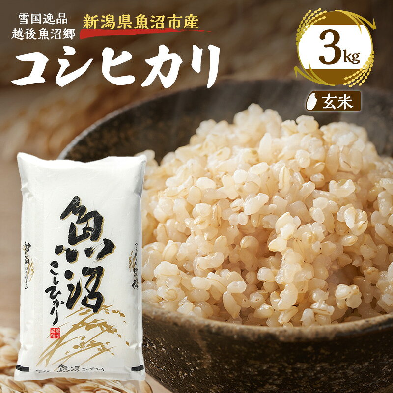【雪国逸品 玄米3kg】越後魚沼郷 魚沼産コシヒカリ