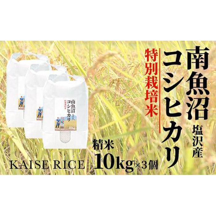 【ふるさと納税】南魚沼産塩沢コシヒカリ【従来品種】（特別栽培米8割減農薬）精米10kg×3個