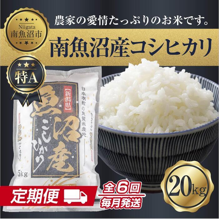 【ふるさと納税】【定期便】 新潟県 南魚沼産 コシヒカリ お米 20kg×計6回 精米済み 半年間 毎月発送 こしひかり（お米の美味しい炊き方ガイド付き） | お米 こめ 白米 コシヒカリ 食品 人気 おすすめ 送料無料 魚沼 南魚沼 南魚沼市 新潟県産 新潟県 精米