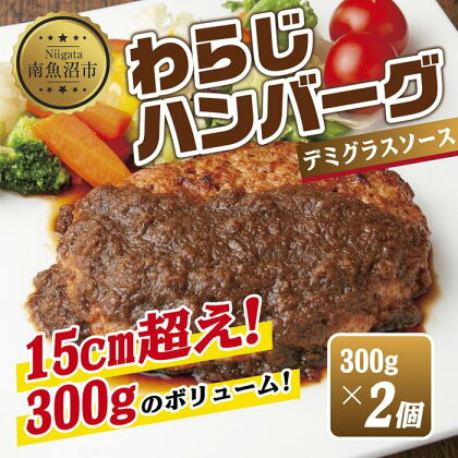 わらじハンバーグ 300g×2 こだわり 手作り 自家製 ハンバーグ デミグラス ソース 大きい 温めるだけ なぐも 冷凍 惣菜 簡単 調理 肉 おかず 新潟県 南魚沼市