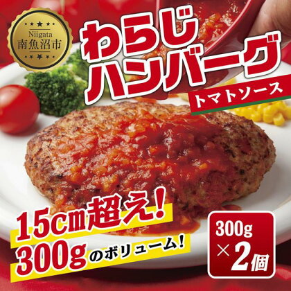 わらじハンバーグ 300g×2 こだわり 手作り 自家製 ハンバーグ トマト ソース 大きい 温めるだけ なぐも 冷凍 惣菜 簡単 調理 肉 おかず 新潟県 南魚沼市