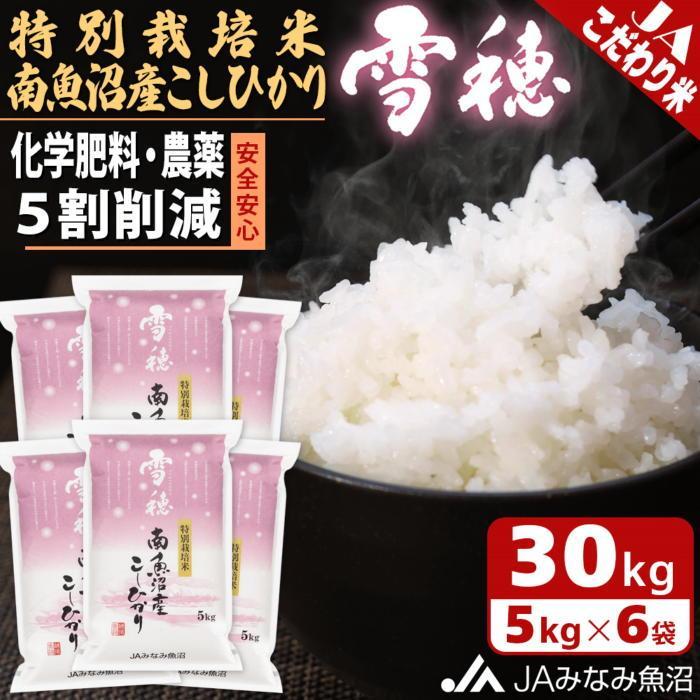 【ふるさと納税】【令和7年産＼新米／】特別栽培米南魚沼産こしひかり「雪穂」30kg 精米 農薬5割削減 精米HACCP認定工場 特A獲得日本一産地 高品質精米 もっちり甘い 南魚沼産コシヒカリ | お米 こめ 白米 食品 人気 おすすめ 送料無料 魚沼 南魚沼 南魚沼市