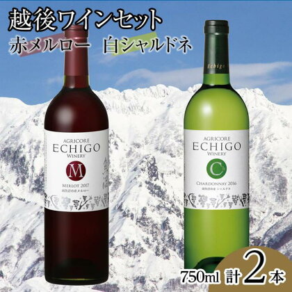 酒 ワイン 飲み比べ 2本 × 750ml ( 越後ワイン メルロー シャルドネ ) | お酒 さけ 食品 人気 おすすめ 送料無料 ギフト セット