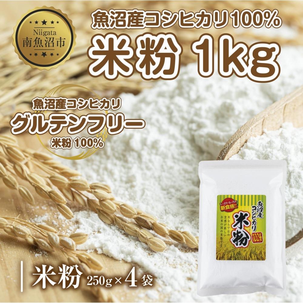 【ふるさと納税】米粉 250g 4袋 計1kg 魚沼産 コシヒカリ 白米粉 アレルギー グルテンフリー 小麦粉不使用 お取り寄せ 製菓材料 パン作り 製菓 送料無料 コパフーズ 新潟県 南魚沼市 | 食品 加…