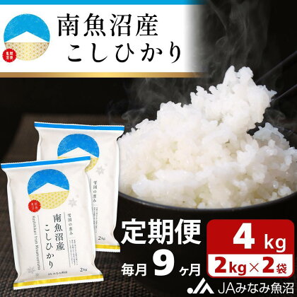 米 定期便 南魚沼産 コシヒカリ 36kg ( 2kg × 2袋 × 9ヵ月 ) | お米 こめ 白米 食品 人気 おすすめ 送料無料 魚沼 南魚沼 南魚沼市 新潟県 精米 産直 産地直送 お取り寄せ お楽しみ