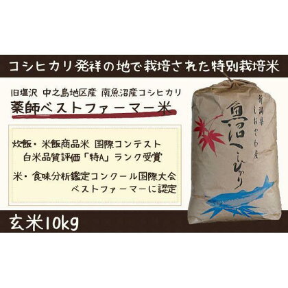 【令和5年産 】新潟県 南魚沼産 コシヒカリ お米 こしひかり 玄米 のし 贈り物 熨斗 贈答用 令和5年産 旧塩沢町 中之島地区産 薬師ベストファーマー米 10kg | お米 こめ 食品 コシヒカリ 人気 おすすめ 送料無料 魚沼 南魚沼 新潟県 玄米