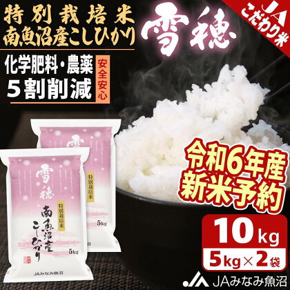 【令和6年産新米予約】米 新米予約 南魚沼産 コシヒカリ 10kg ( 5kg × 2袋 ) 特別栽培米 雪穂 | お米 こめ 白米 食品 人気 おすすめ 送料無料 魚沼 南魚沼 南魚沼市 新潟県 精米 産直 産地直送 お取り寄せ