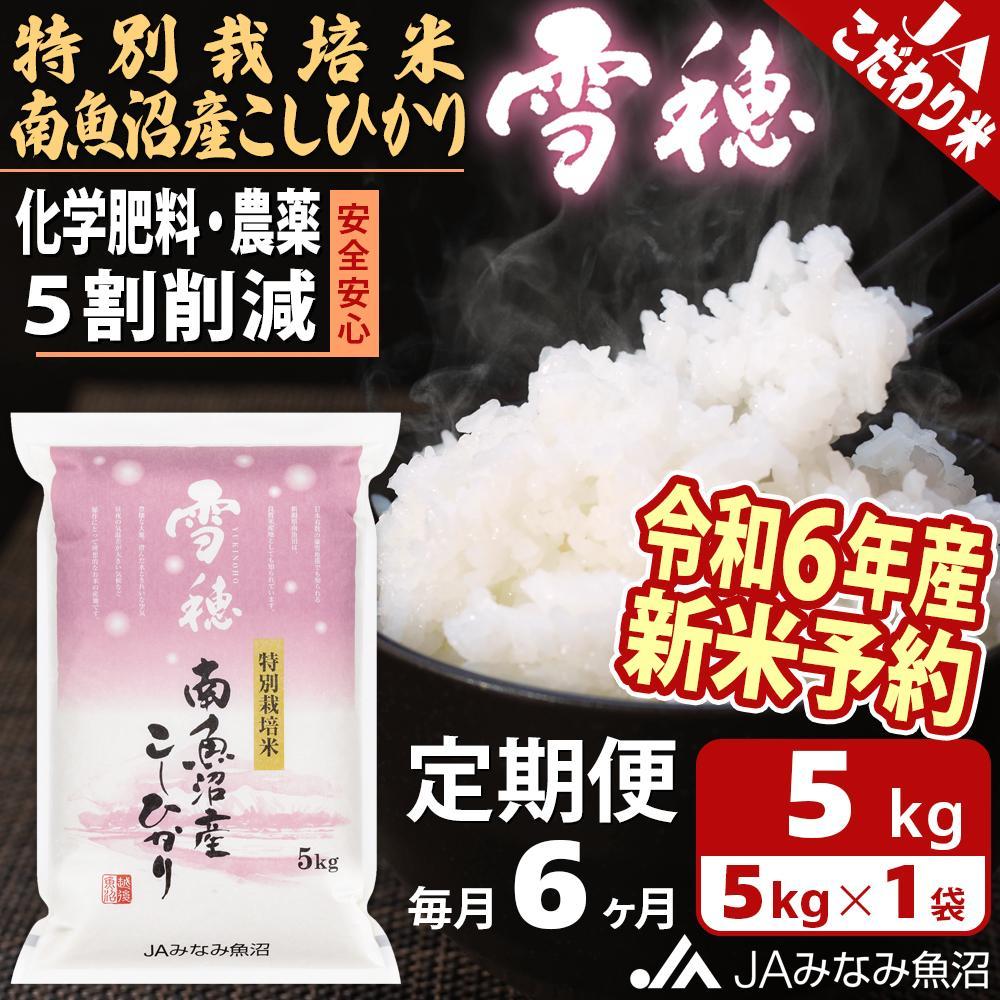 [令和6年産新米予約 JA発定期便]米 定期便 新米予約 南魚沼産 コシヒカリ 30kg ( 5kg × 6ヵ月 ) 特別栽培米 雪穂 | お米 こめ 白米 食品 人気 おすすめ 送料無料 魚沼 南魚沼 南魚沼市 新潟県 精米 産直 産地直送 お取り寄せ お楽しみ