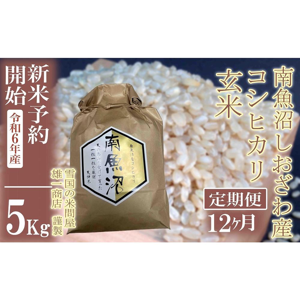 【ふるさと納税】【新米予約・令和6年産】定期便12ヶ月：●玄米●5Kg 生産者限定 南魚沼しおざわ産コシヒカリ | お米 こめ 食品 人気 おすすめ 送料無料