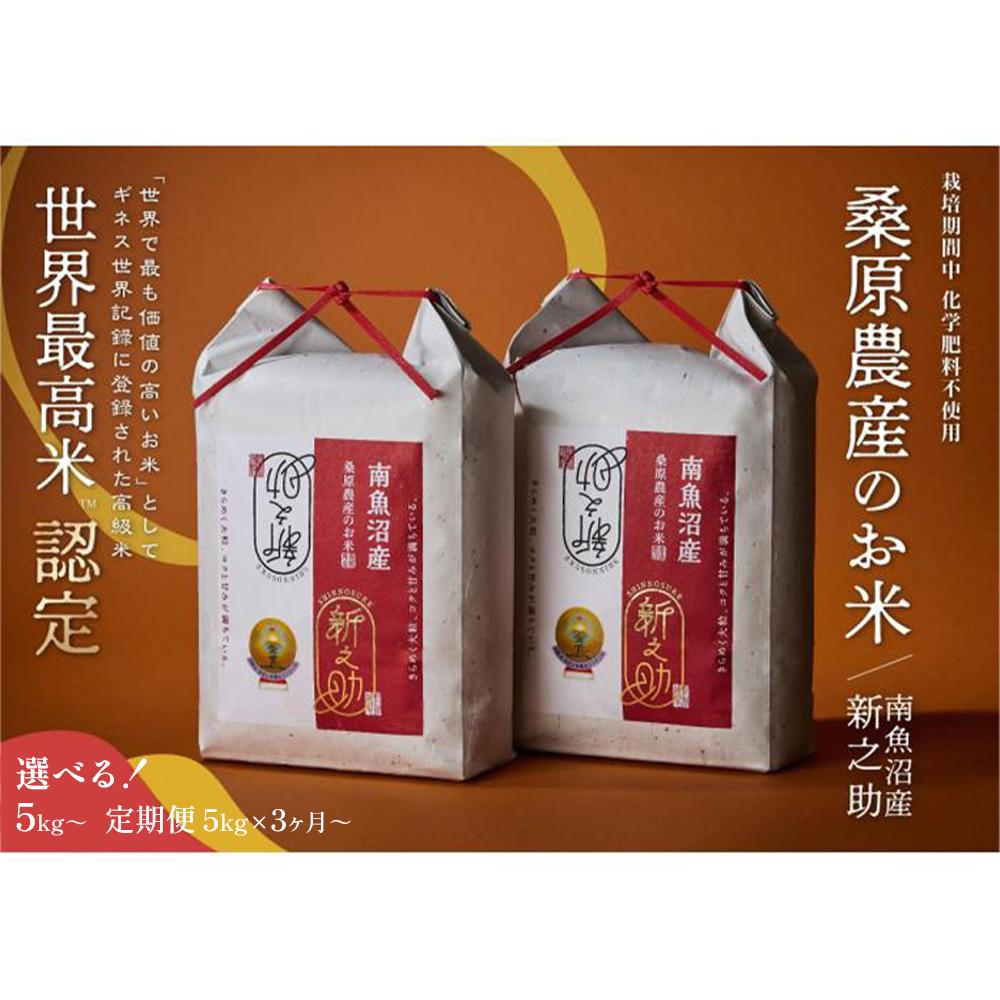 【ふるさと納税】【R7年産新米予約】桑原農産のお米　南魚沼産新之助　5kg／10kg／20kg／定期便(3・6・9・12ヶ月)から選べます※定期便..