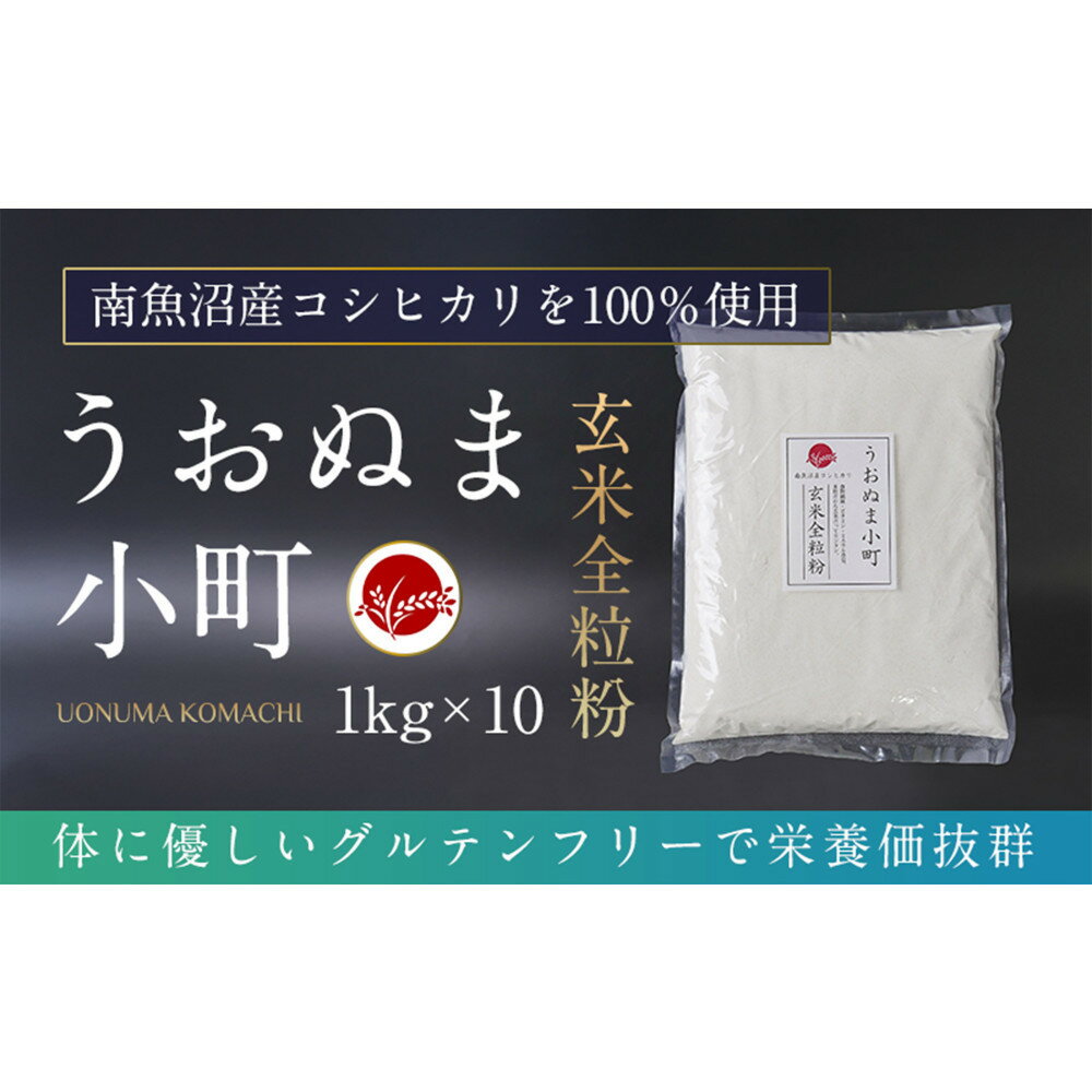 【ふるさと納税】米粉の最高峰 品質・性能で選ぶなら「うおぬま小町」玄米全粒粉(南魚沼産コシヒカリ)1kg 10セット