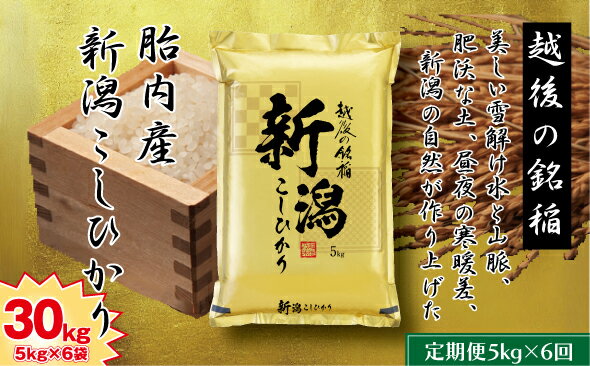 5位! 口コミ数「0件」評価「0」米 5kg 定期便 6回 新潟こしひかり 白米 食味鑑定士厳選　新潟県胎内産コシヒカリ5kg【6ヶ月連続お届け】