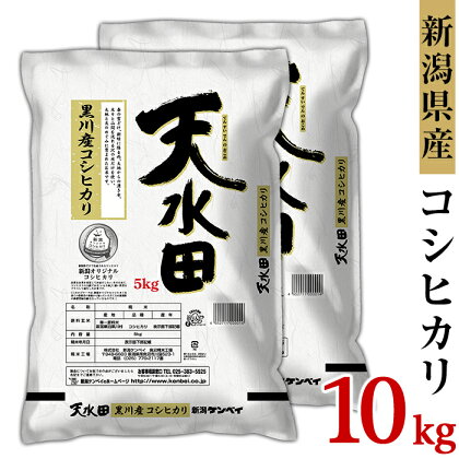 米 10kg 令和5年 白米 27-101新潟県黒川産コシヒカリ10kg（5kg×2袋）【天水田】