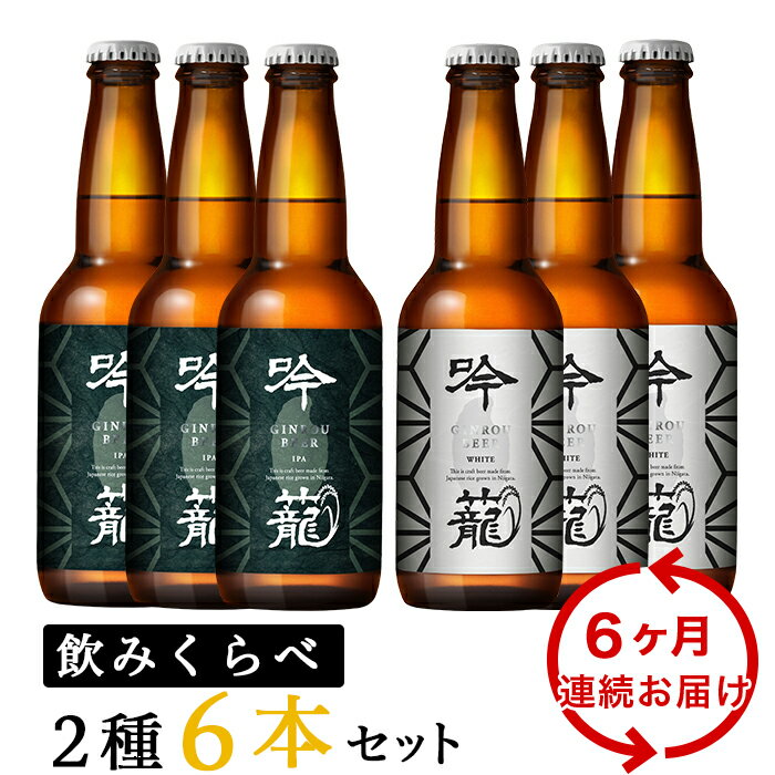 【ふるさと納税】定期便ビールA06-6【6ヶ月連続お届け】吟籠クラフトビール6本飲み比べセット(2種各3本)