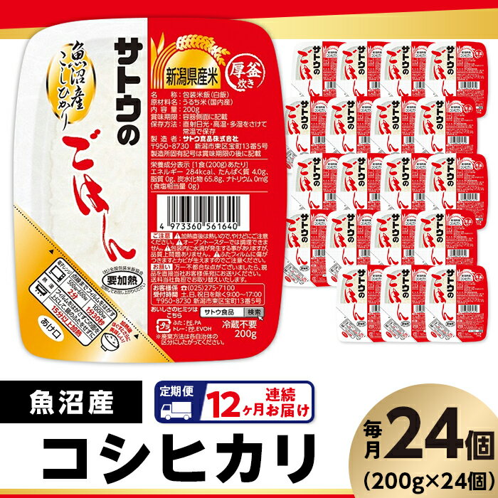 【ふるさと納税】米 白米 パックご飯 定期便 12回 200