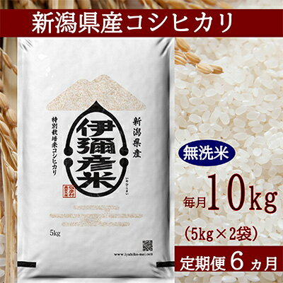 【ふるさと納税】2023年2月発送開始『定期便』【令和4年産】特別栽培米コシヒカリ「伊彌彦米」無洗米10kg全6回【5080347】のサムネイル